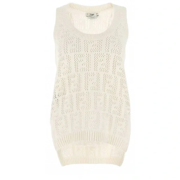 FENDI 半袖ニット 42 FENDI(フェンディ) ズッカ柄半袖ニットFZY702 A5QG FZY702 A5QG